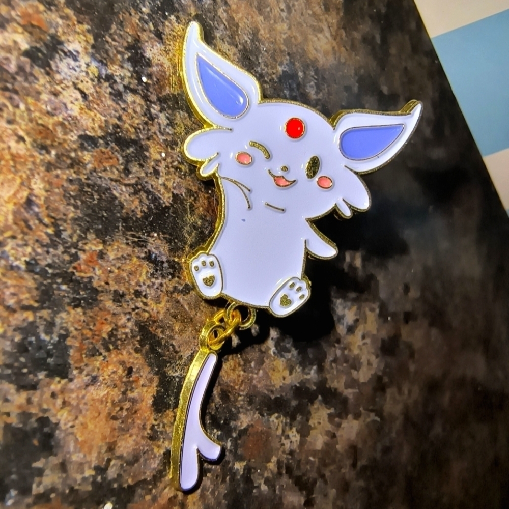 Cute Purple Enamel Pin with Gold Accents pokemon evee Espeon